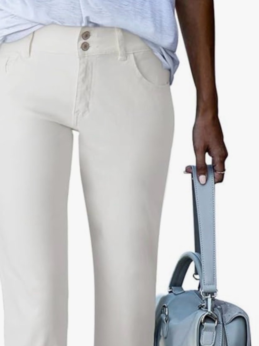 Women’s white jeans cropped